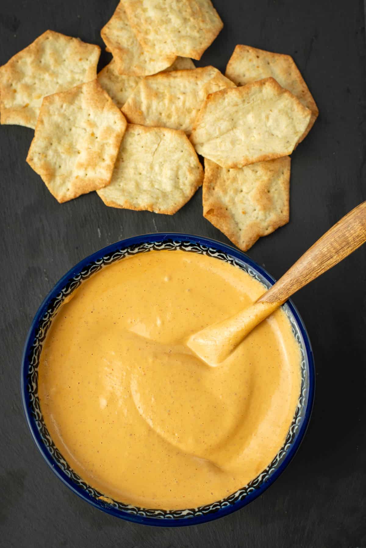 Chipotle almond dip with crackers