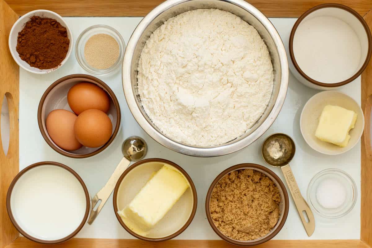 Ingredients for Cinnamon Roll dough