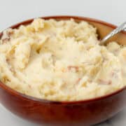 Bowl of garlic mashed potatoes