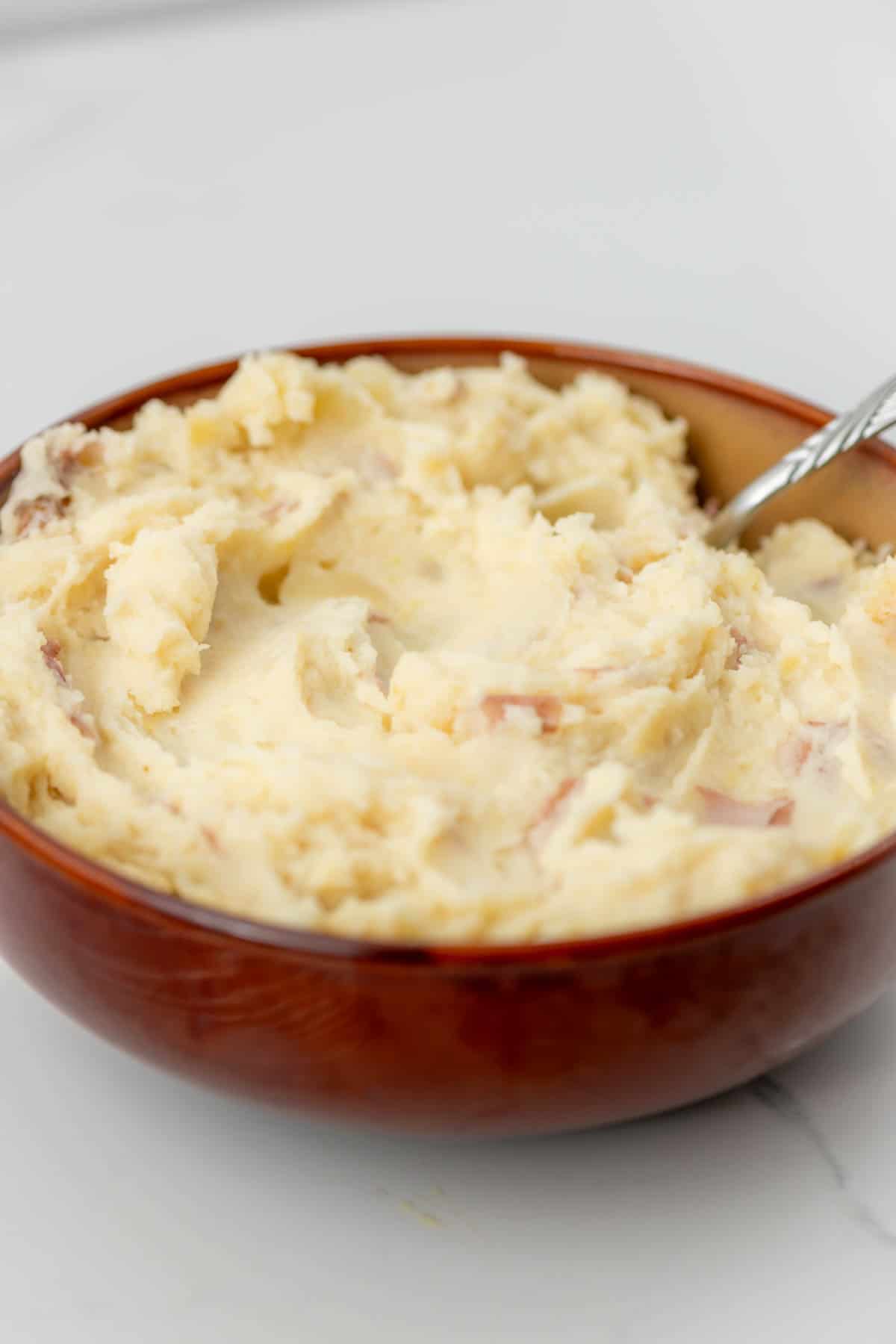 Bowl of garlic mashed potatoes