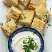 Whipped Ricotta Truffle Oil with Garlic Bread