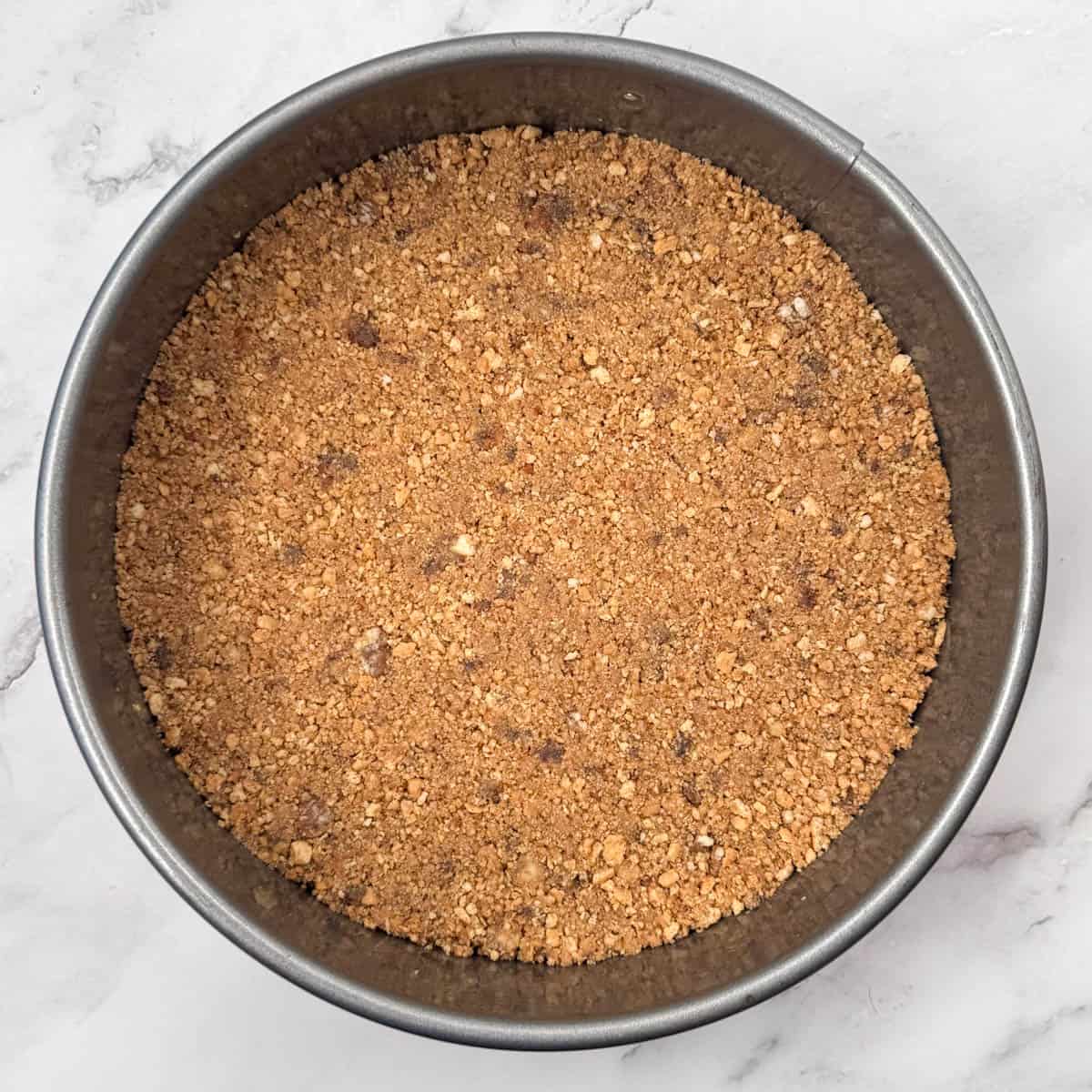 Unbaked Samoas cheesecake crust