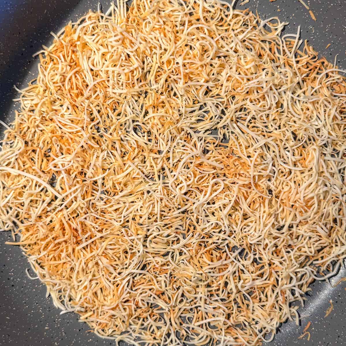 Toasted Coconut in non-stick pan