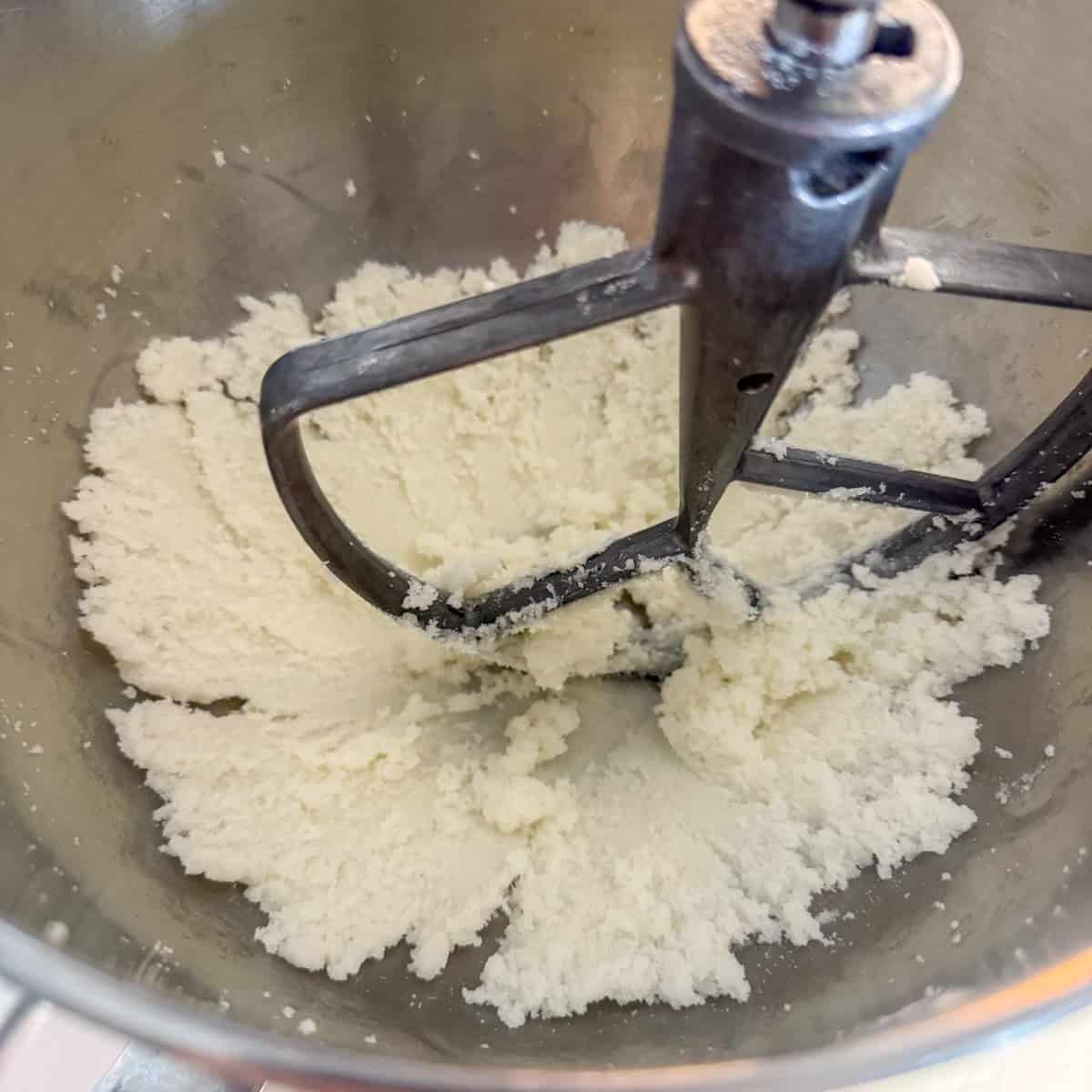 Step one of making the cupcake: creaming together the butter and sugar