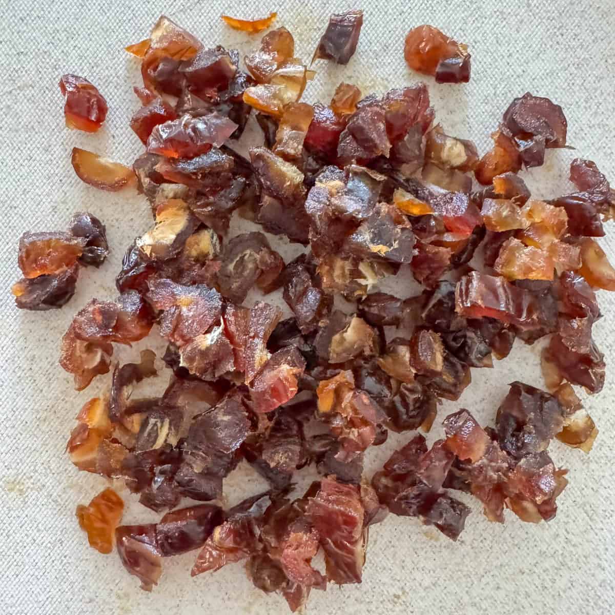 Close up photo of chopped up dates