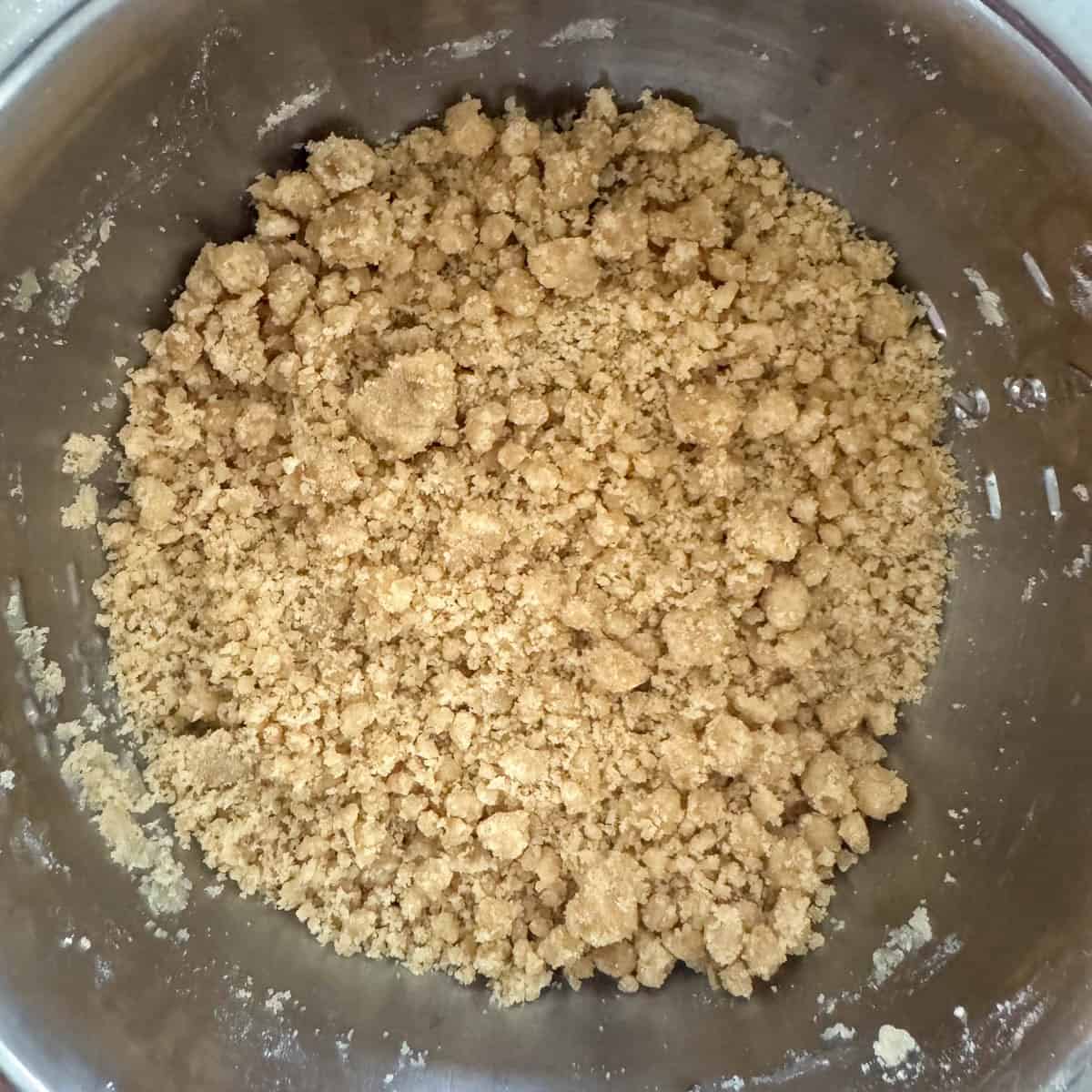 Step 3 of making a cranberry apple crumble: make the crumble topping